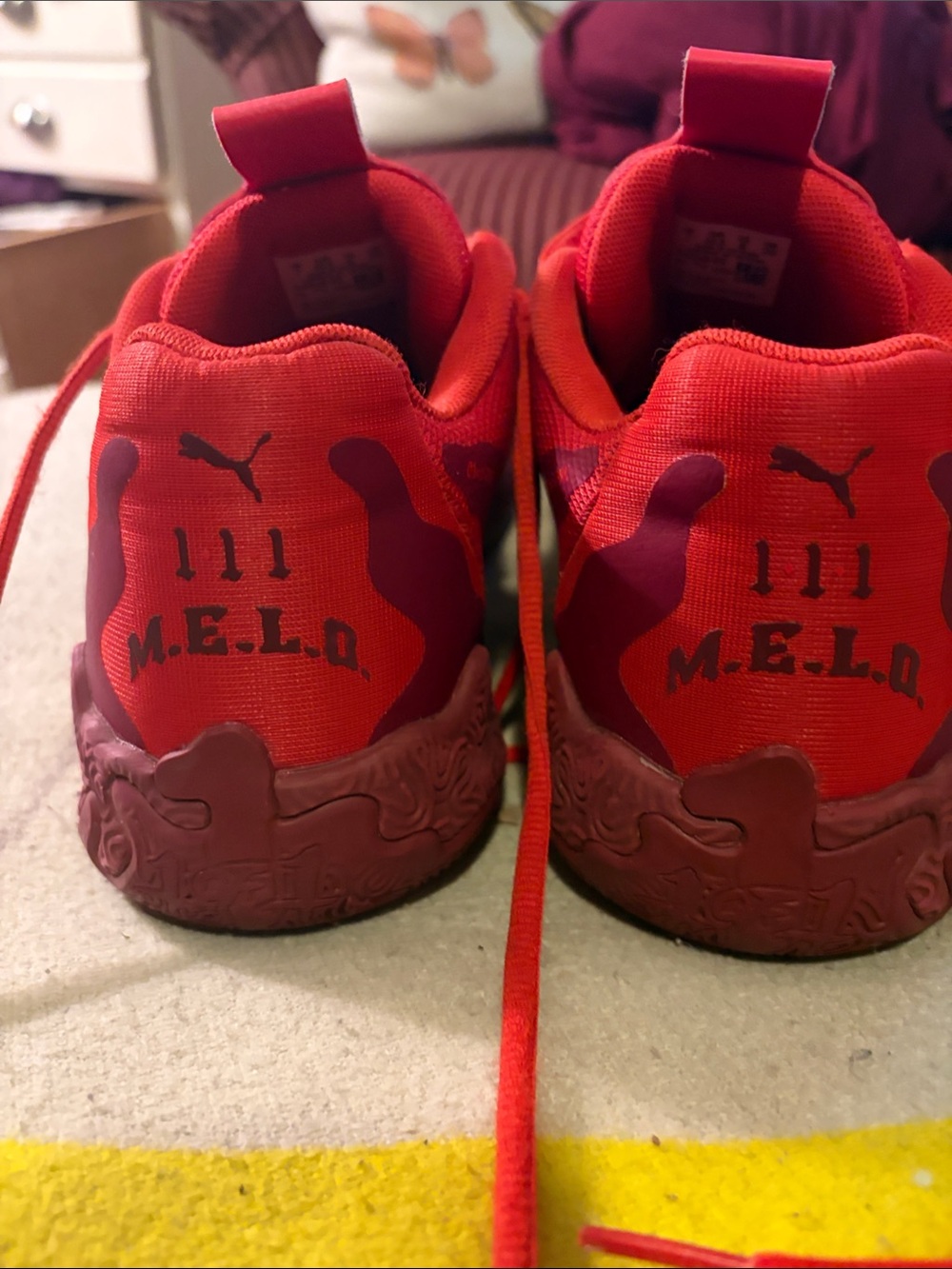 Puma Red and Maroon M.E.L.O. Men's Sneakers